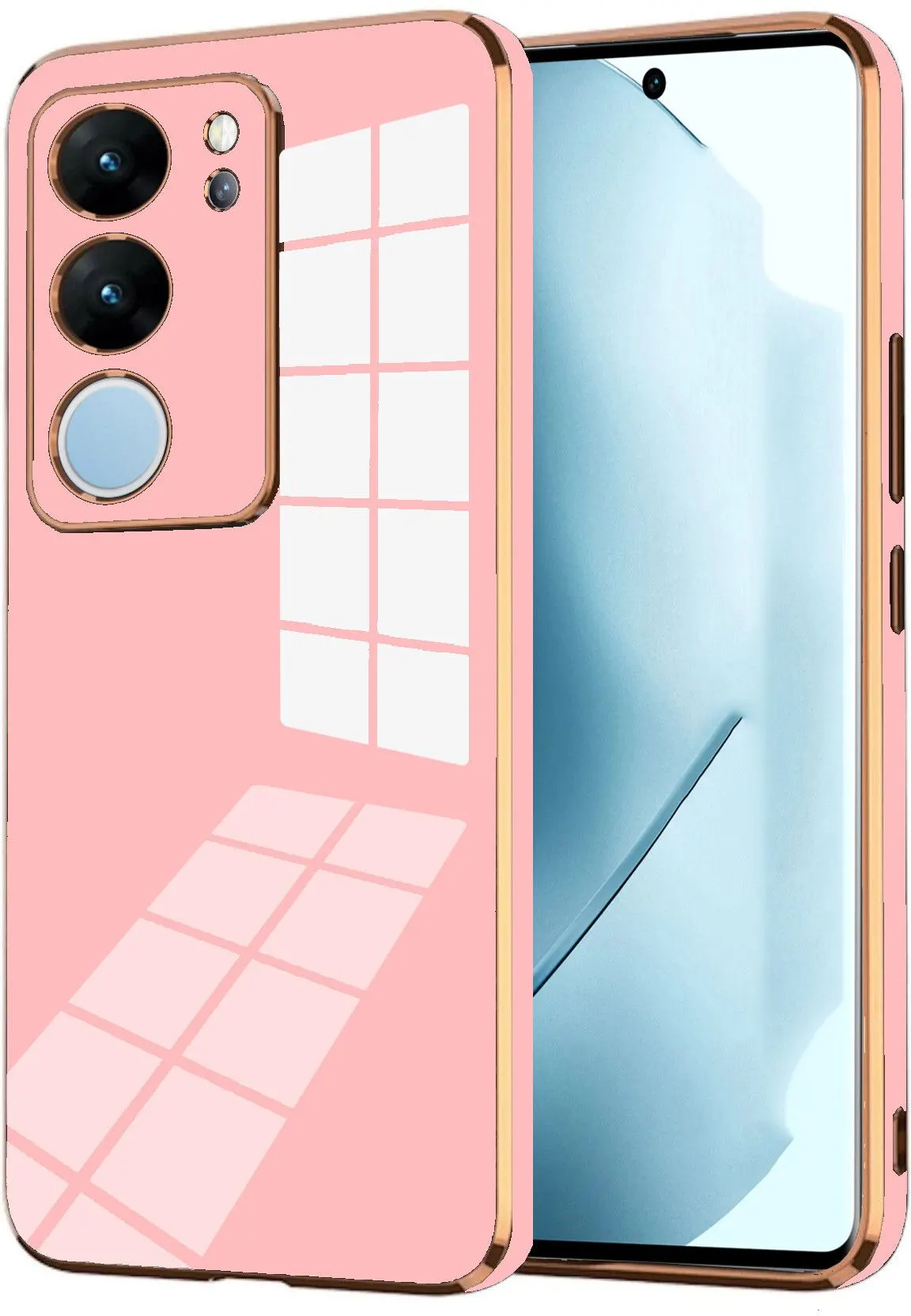 Micvir Back Cover for vivo V29 5G (Pink, Silicon, Pack of: 1)