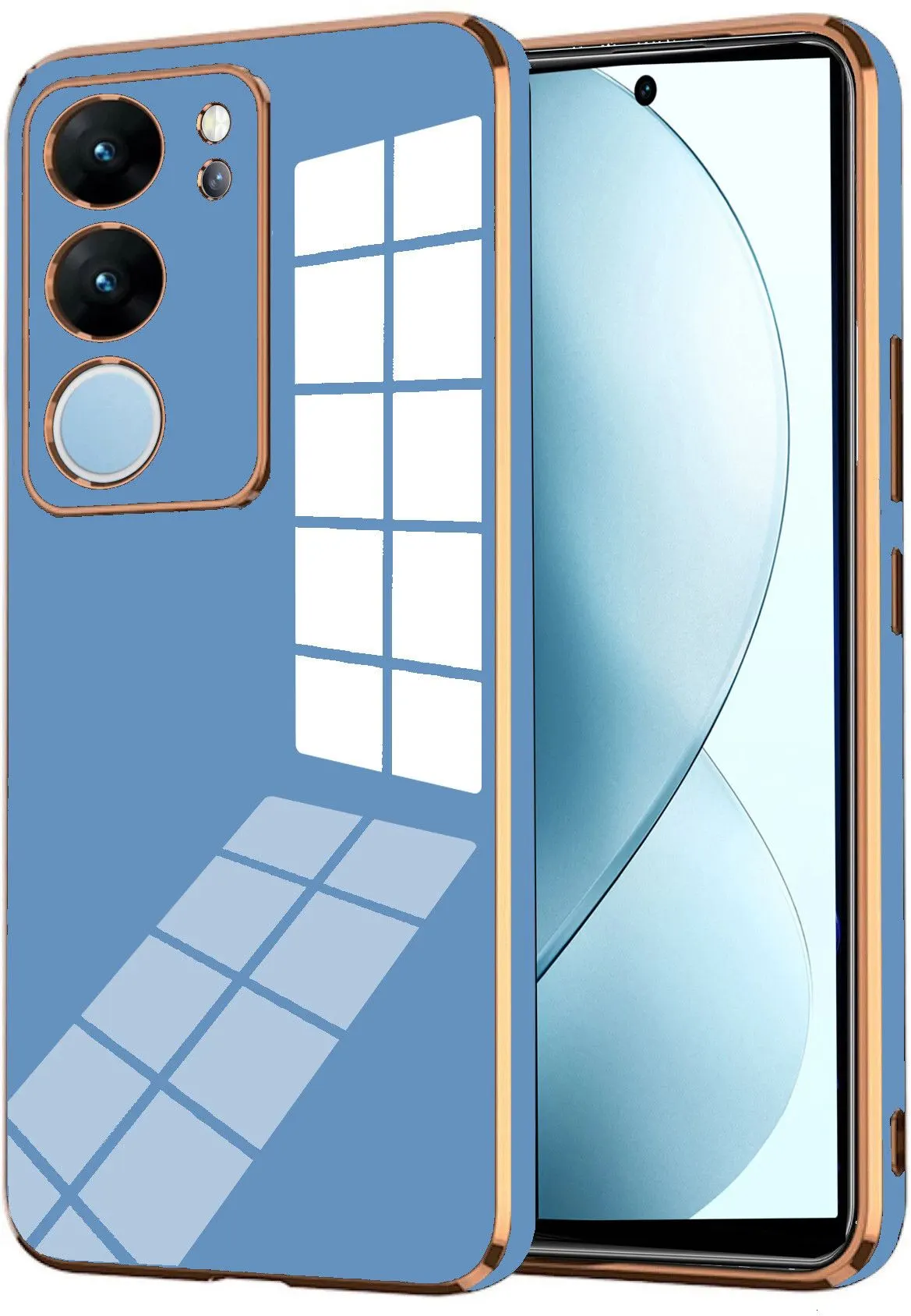 Micvir Back Cover for Vivo V29 Pro 5G (Blue, Silicon, Pack of: 1)