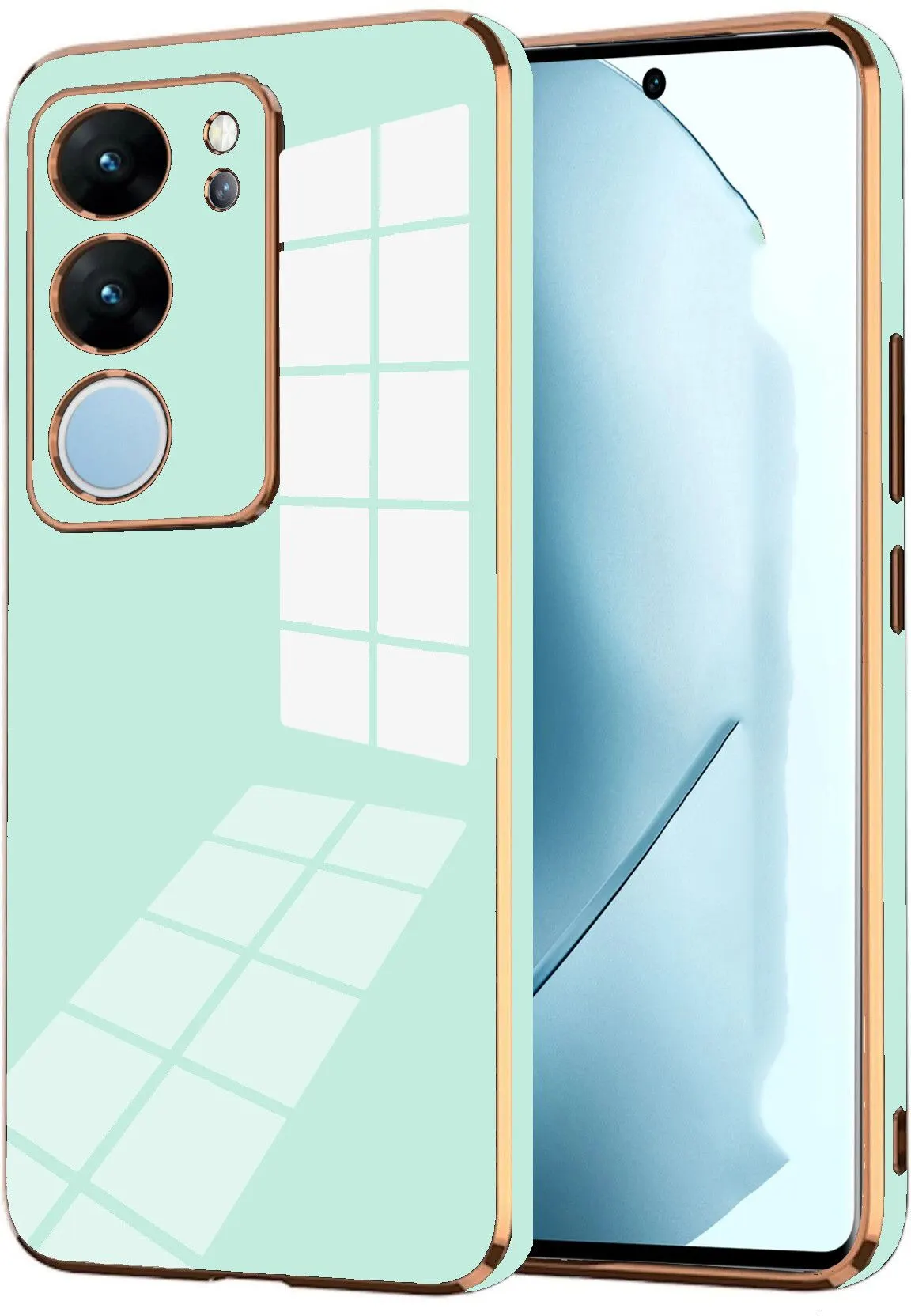 Micvir Back Cover for Vivo V29 Pro 5G (Green, Silicon, Pack of: 1)