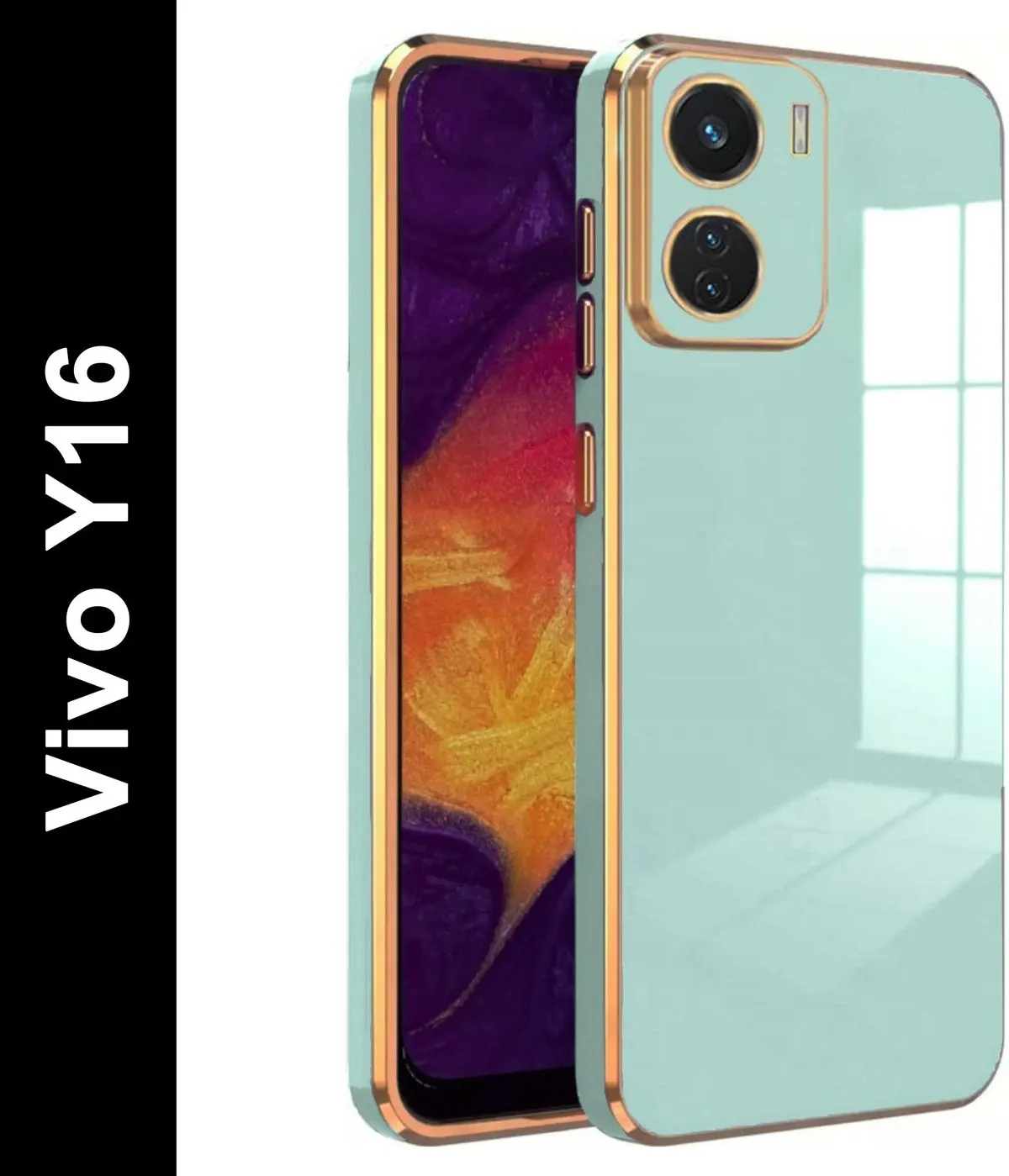 Micvir Back Cover for Vivo Y16 (Green, Silicon, Pack of: 1)