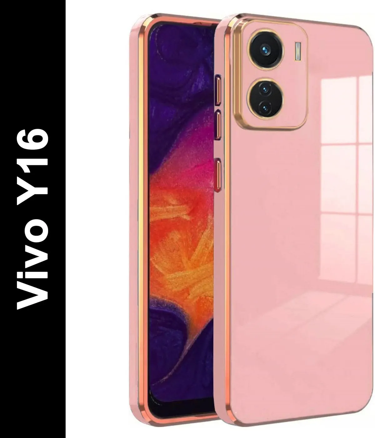 Micvir Back Cover for Vivo Y16 (Pink, Silicon, Pack of: 1)