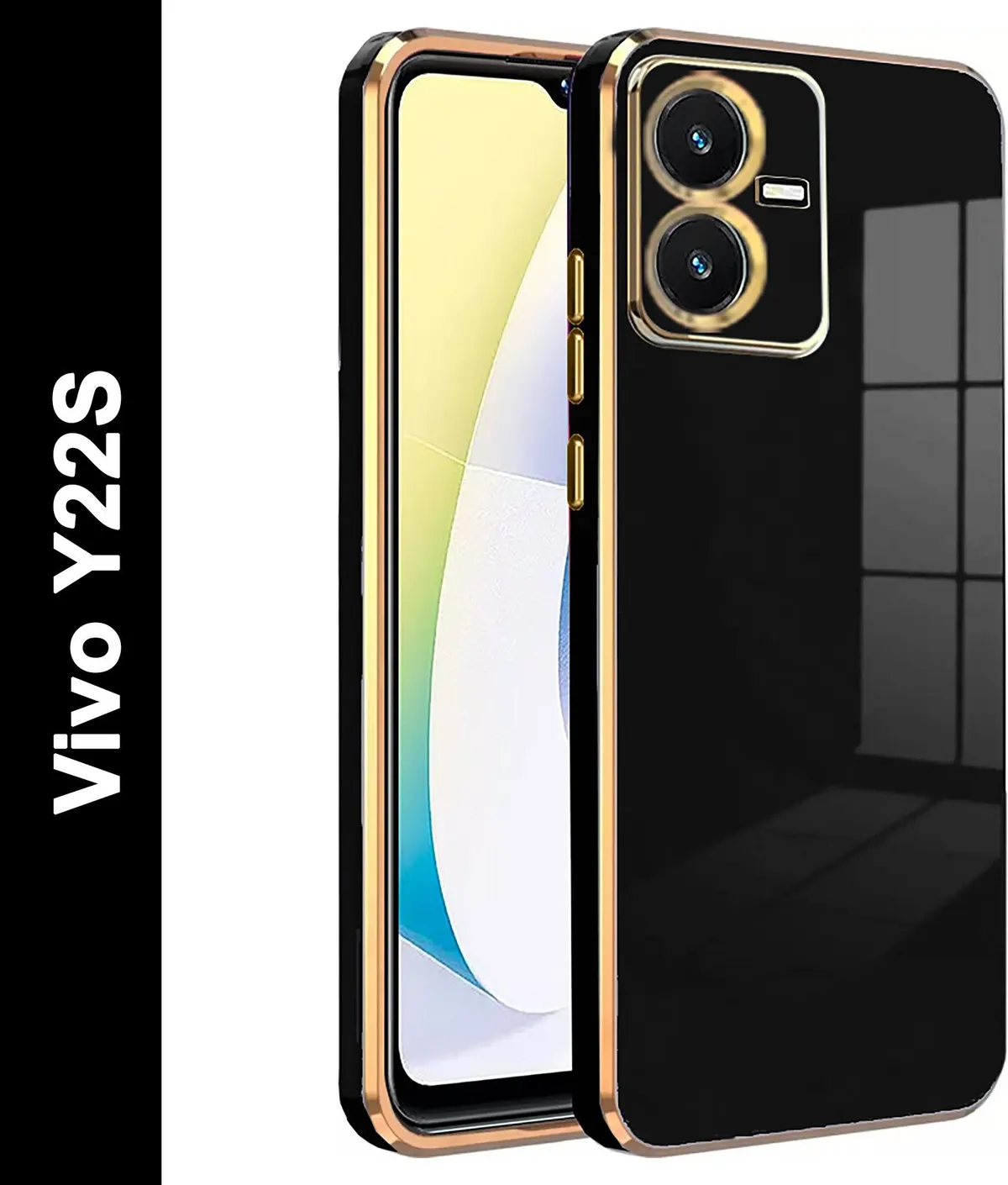 Micvir Back Cover for Vivo Y22s (Black, Silicon, Pack of: 1)