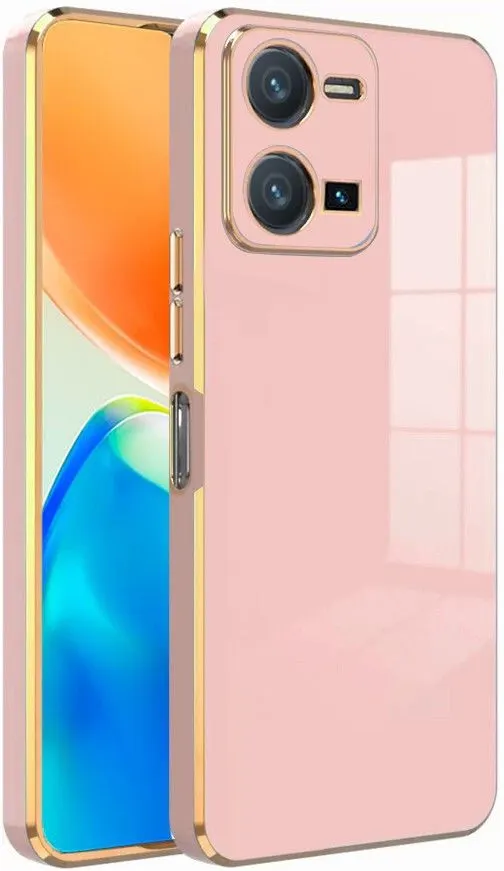 Micvir Back Cover for Vivo Y35 (Pink, Silicon, Pack of: 1)