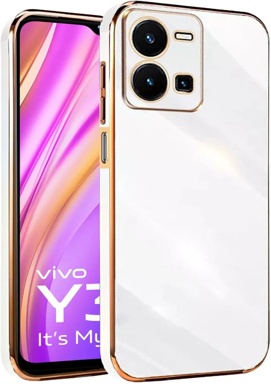 Micvir Back Cover for Vivo Y35 (White, Silicon, Pack of: 1)