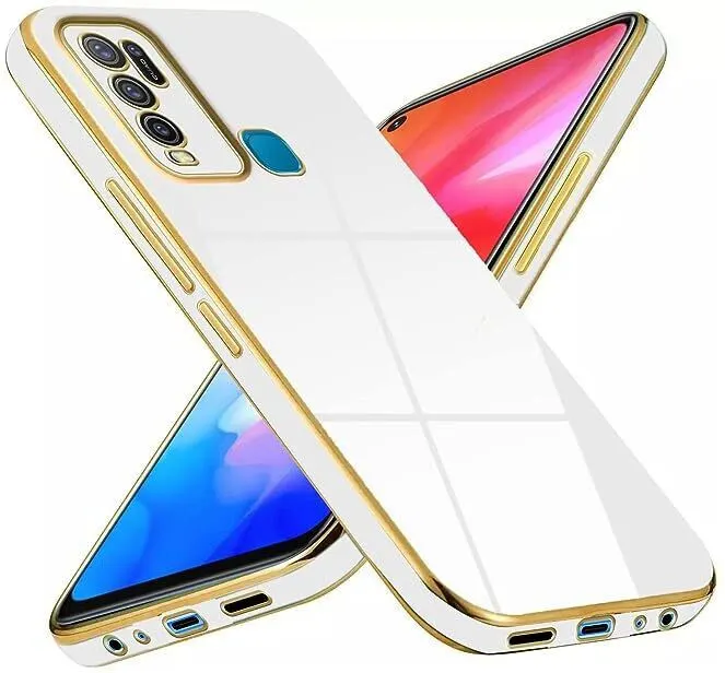 Micvir Back Cover for Vivo Y50 (White, Silicon, Pack of: 1)