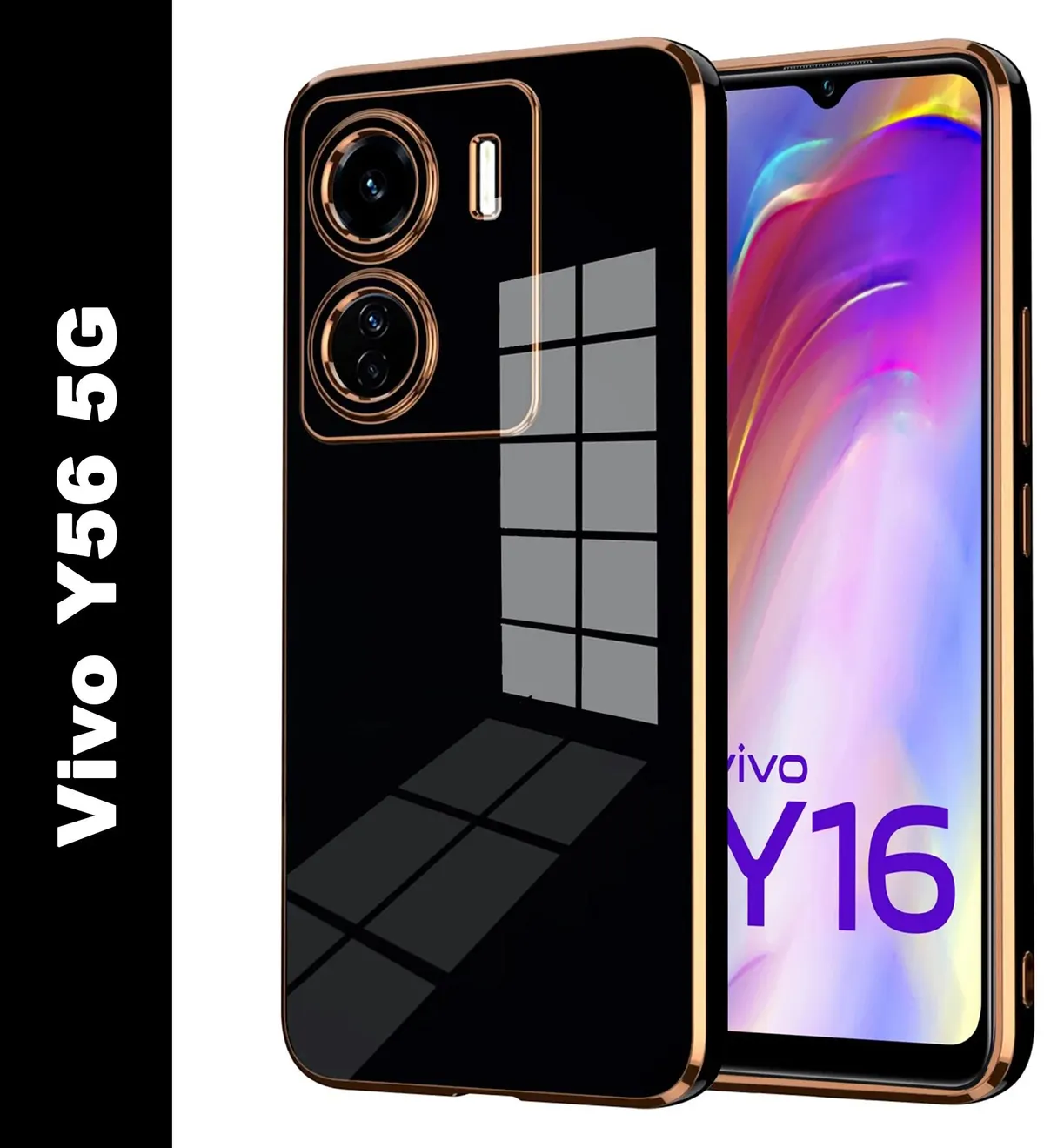 Micvir Back Cover for Vivo Y56 (Black, Silicon, Pack of: 1)