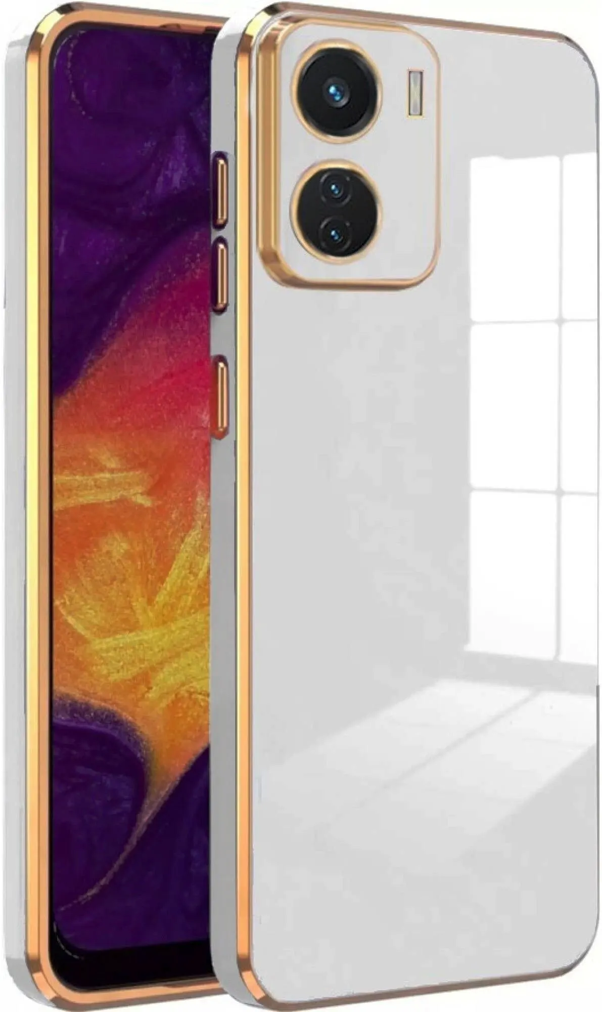Micvir Back Cover for Vivo Y56 (White, Silicon, Pack of: 1)