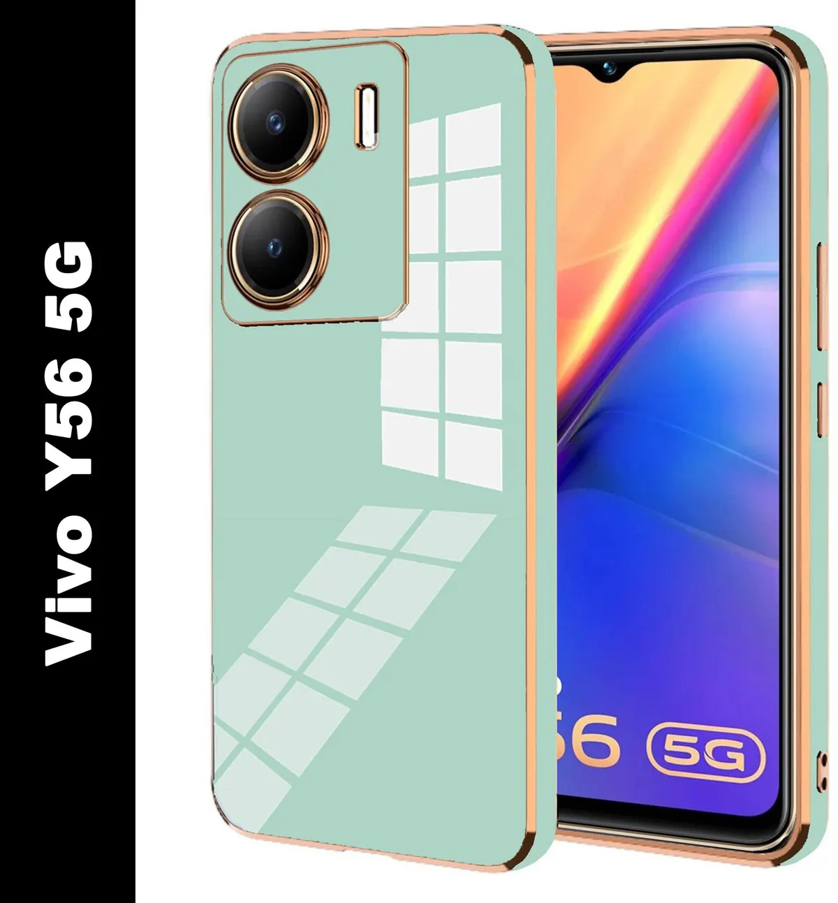 Micvir Back Cover for Vivo Y56 (Green, Silicon, Pack of: 1)