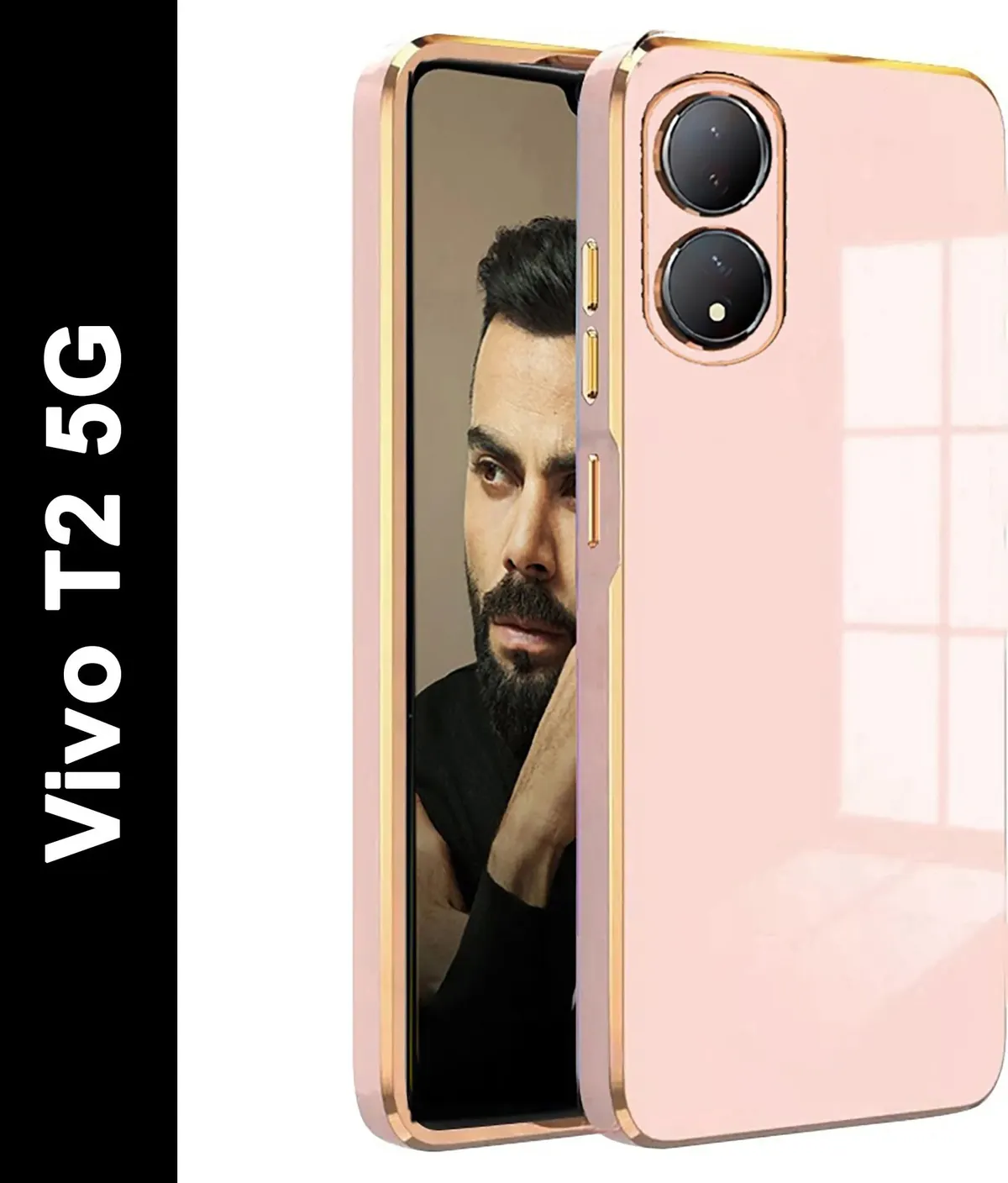 Micvir Back Cover for Vivo T2 5G (Pink, Silicon, Pack of: 1)