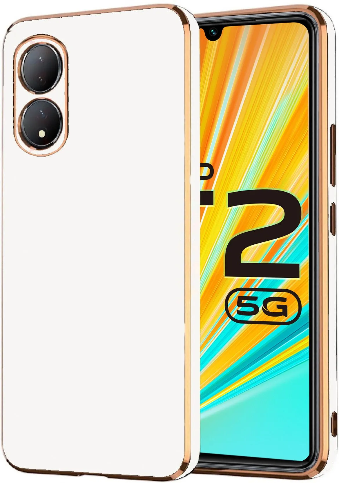 Micvir Back Cover for Vivo T2 5G (White, Silicon, Pack of: 1)