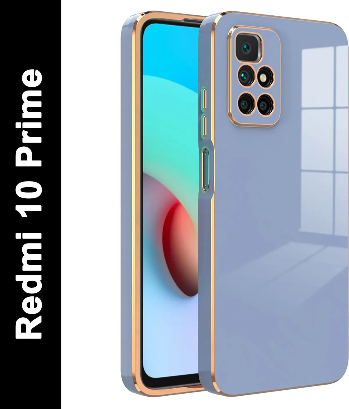 Micvir Back Cover for Redmi 10 Prime (Blue, Silicon, Pack of: 1)