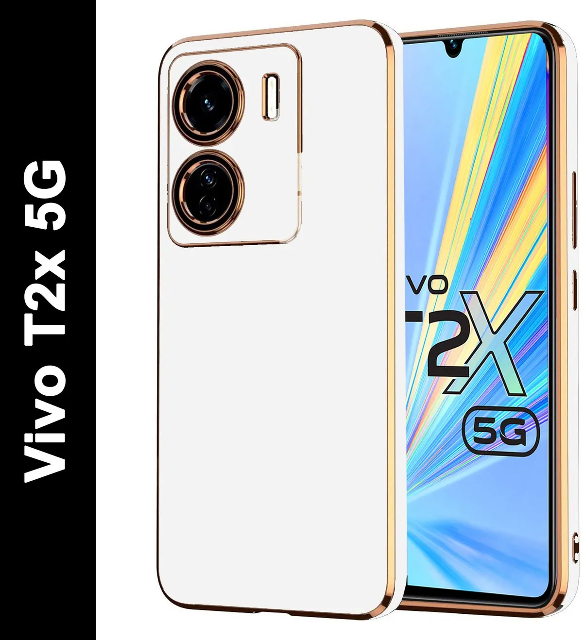 Micvir Back Cover for Vivo T2X 5G (White, Silicon, Pack of: 1)