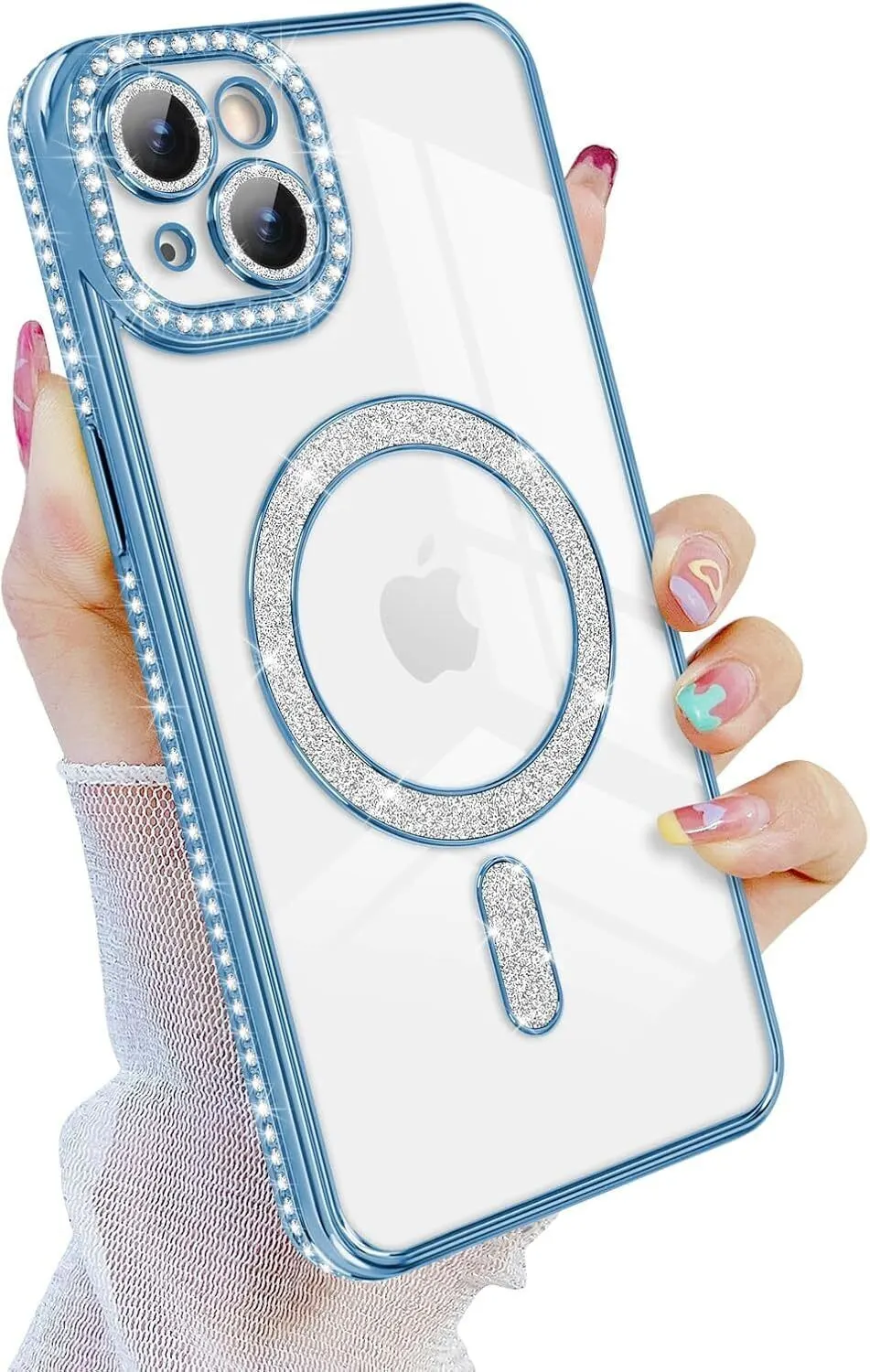 Micvir Back Cover for Apple iPhone 13 (Blue, Silicon, Pack of: 1)