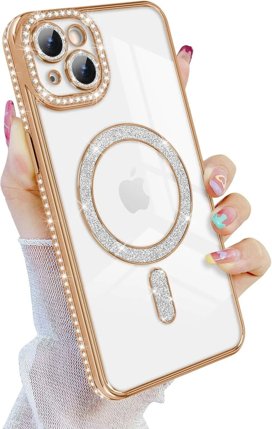 Micvir Back Cover for Apple iPhone 13 (Gold, Silicon, Pack of: 1)