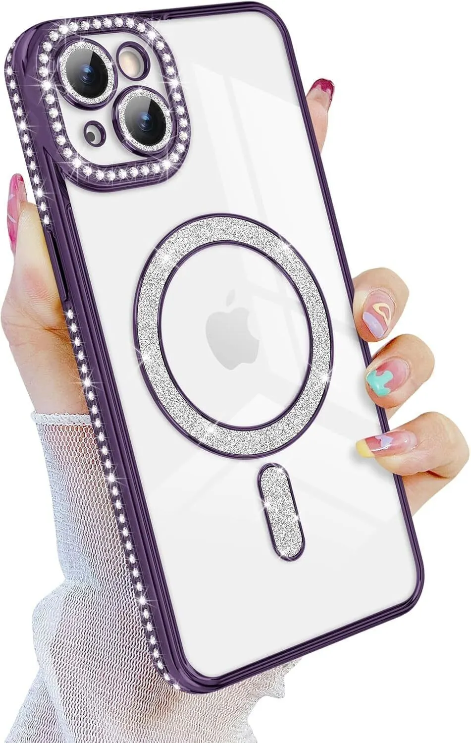 Micvir Back Cover for Apple iPhone 13 (Purple, Silicon, Pack of: 1)