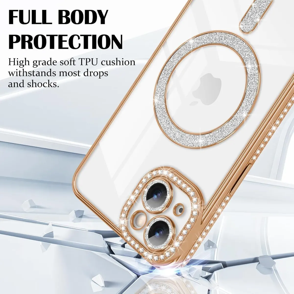 Micvir Back Cover for Apple iPhone 14 Plus (Gold, Silicon, Pack of: 1) — image 3 of 5