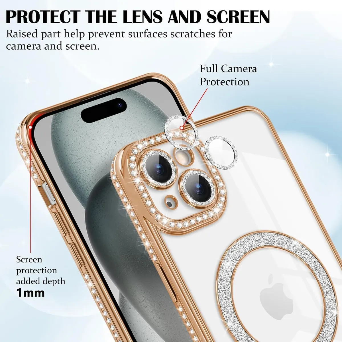 Micvir Back Cover for Apple iPhone 14 (Gold, Silicon, Pack of: 1) — image 3 of 5