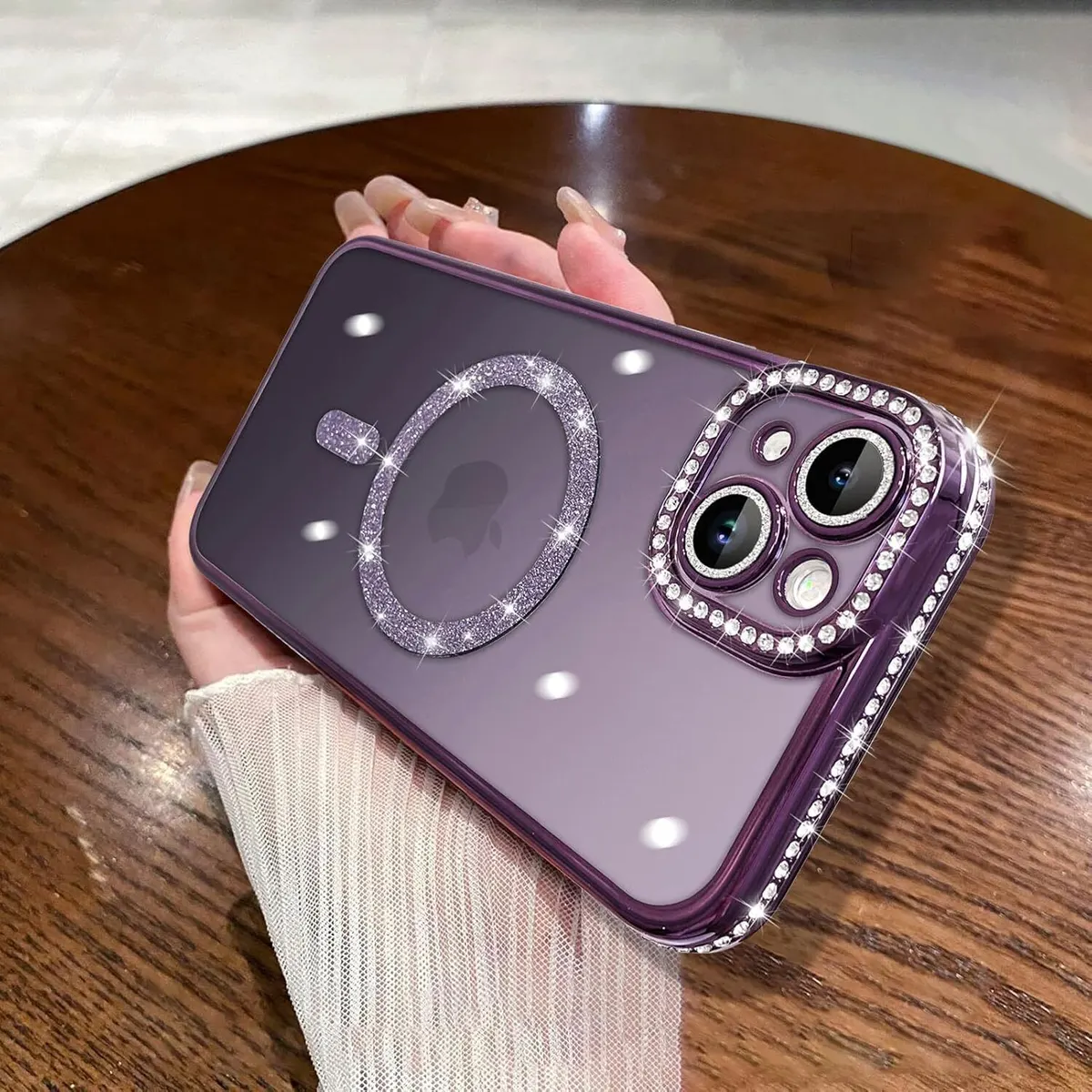 Micvir Back Cover for Apple iPhone 15 (Purple, Silicon, Pack of: 1)