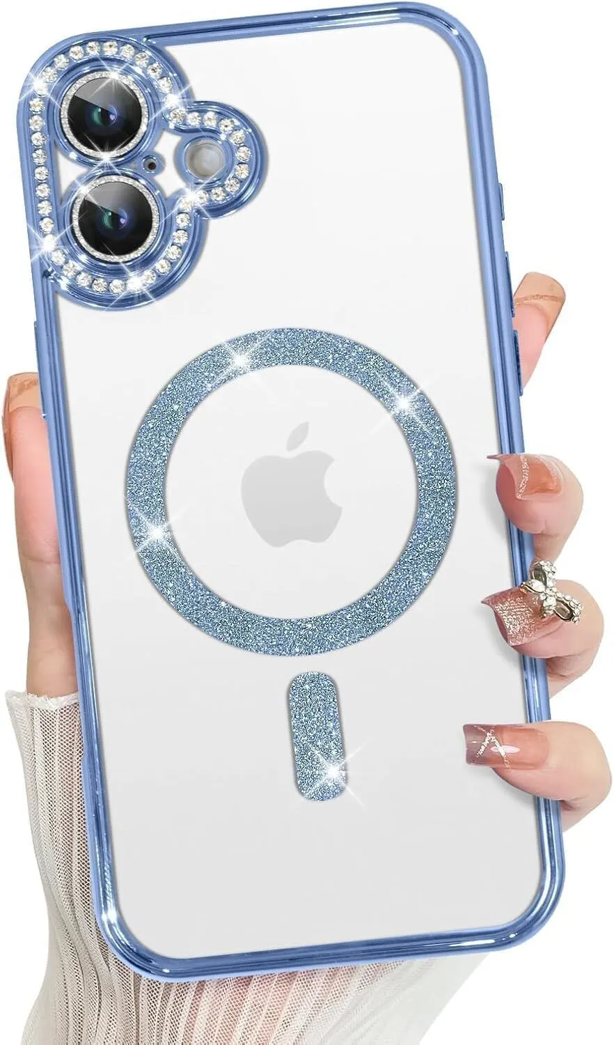 Micvir Back Cover for Apple iPhone 16 Plus (Blue, Silicon, Pack of: 1)