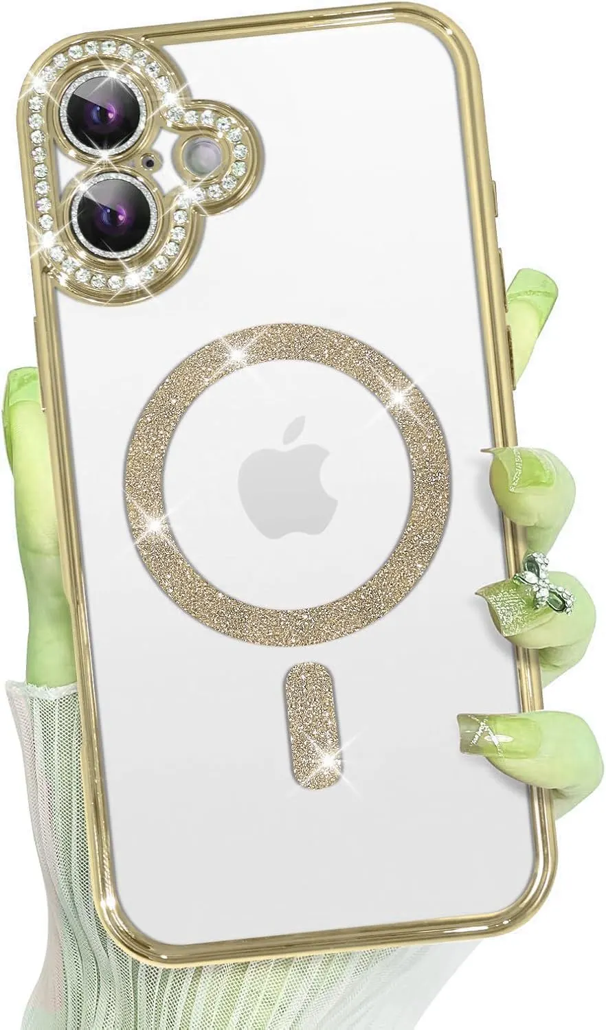 Micvir Back Cover for Apple iPhone 16 Plus (Gold, Silicon, Pack of: 1)