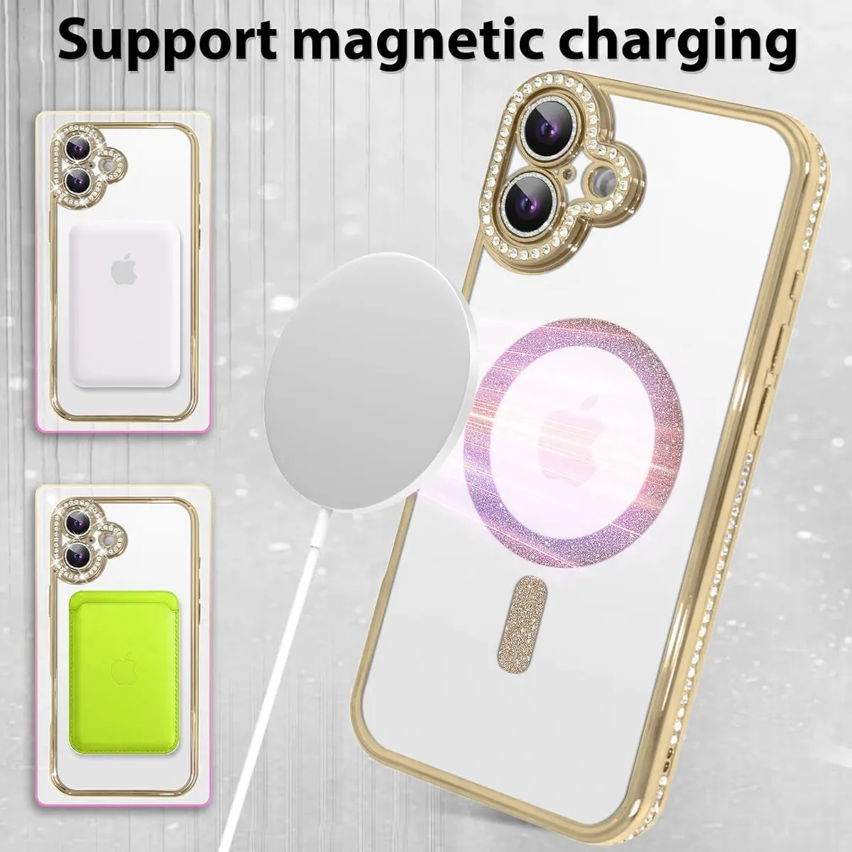 Micvir Back Cover for Apple iPhone 16 Plus (Gold, Silicon, Pack of: 1) — image 2 of 2