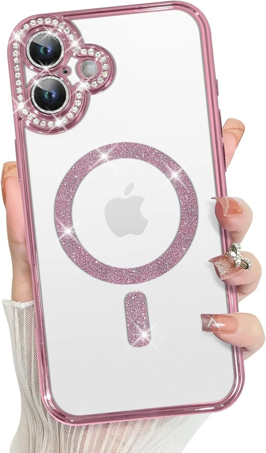 Micvir Back Cover for Apple iPhone 16 (Pink, Silicon, Pack of: 1)