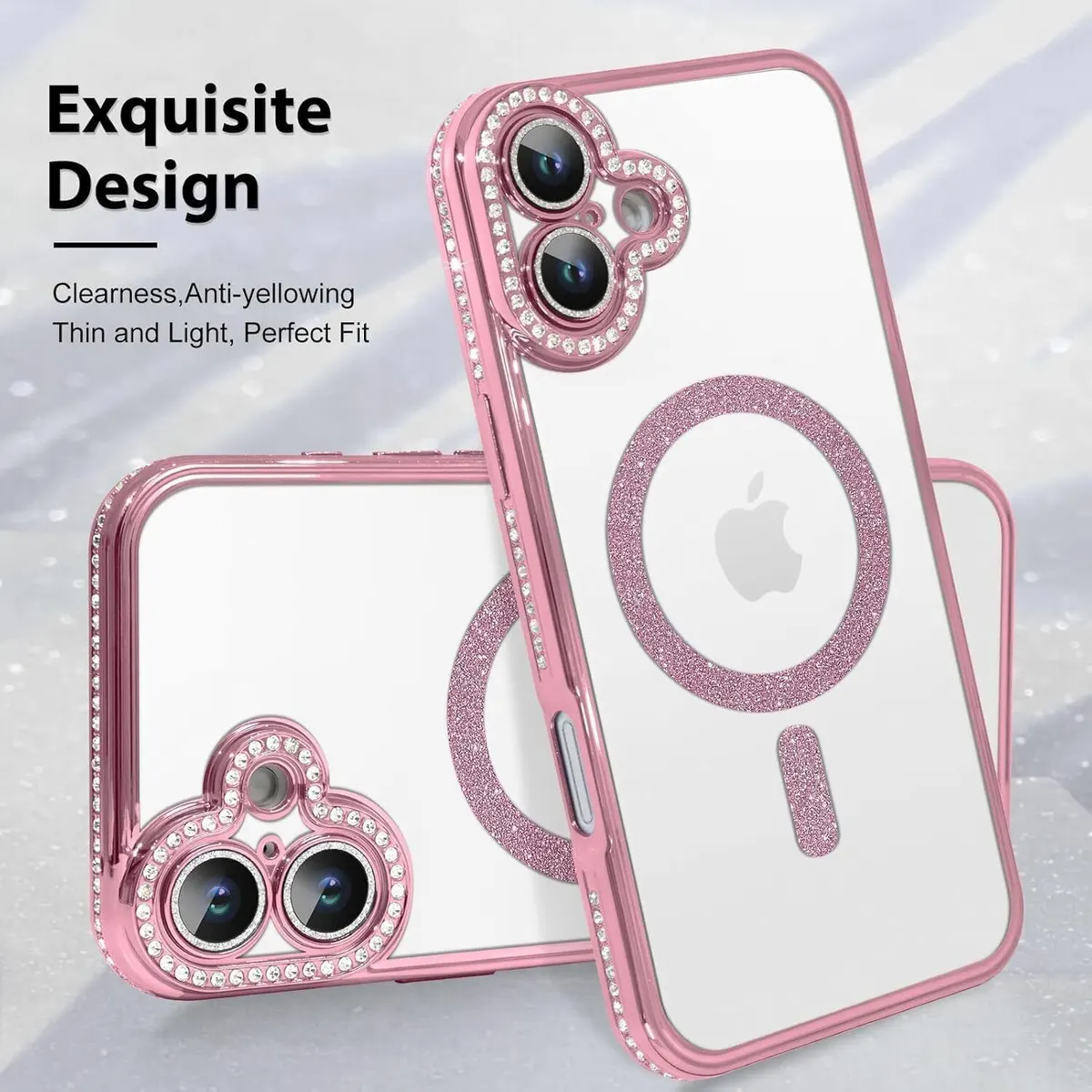 Micvir Back Cover for Apple iPhone 16 (Pink, Silicon, Pack of: 1) — image 3 of 5