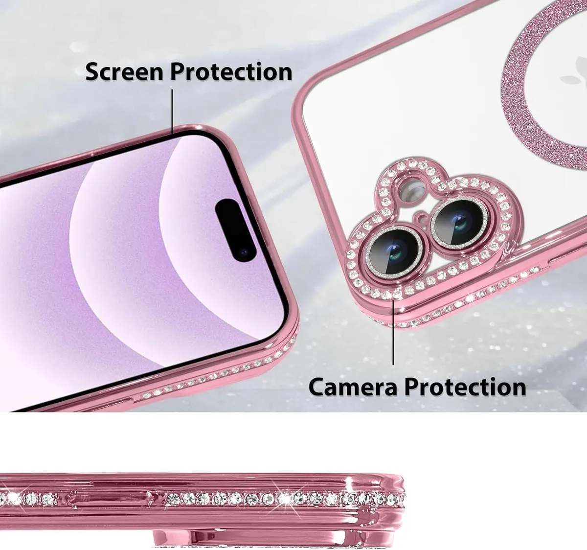 Micvir Back Cover for Apple iPhone 16 (Pink, Silicon, Pack of: 1) — image 4 of 5