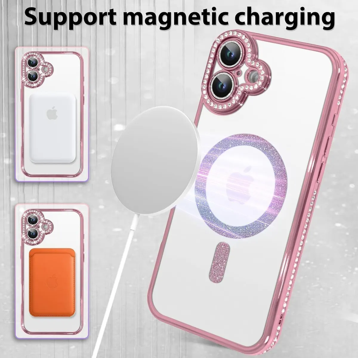 Micvir Back Cover for Apple iPhone 16 (Pink, Silicon, Pack of: 1) — image 5 of 5