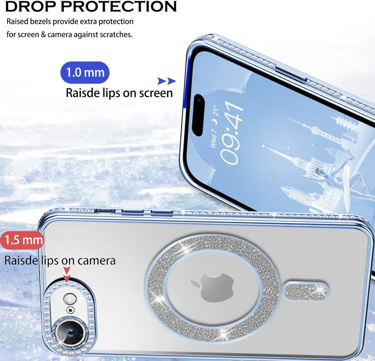 Micvir Back Cover for Apple iPhone 16e (Blue, Silicon, Pack of: 1) — image 5 of 5