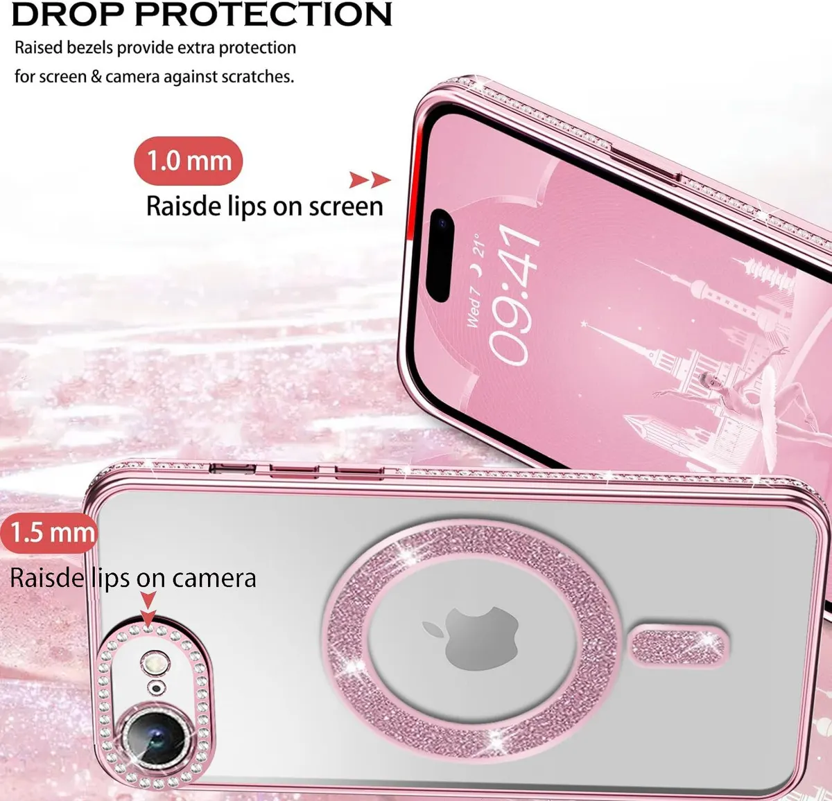 Micvir Back Cover for Apple iPhone 16e (Pink, Silicon, Pack of: 1) — image 3 of 5