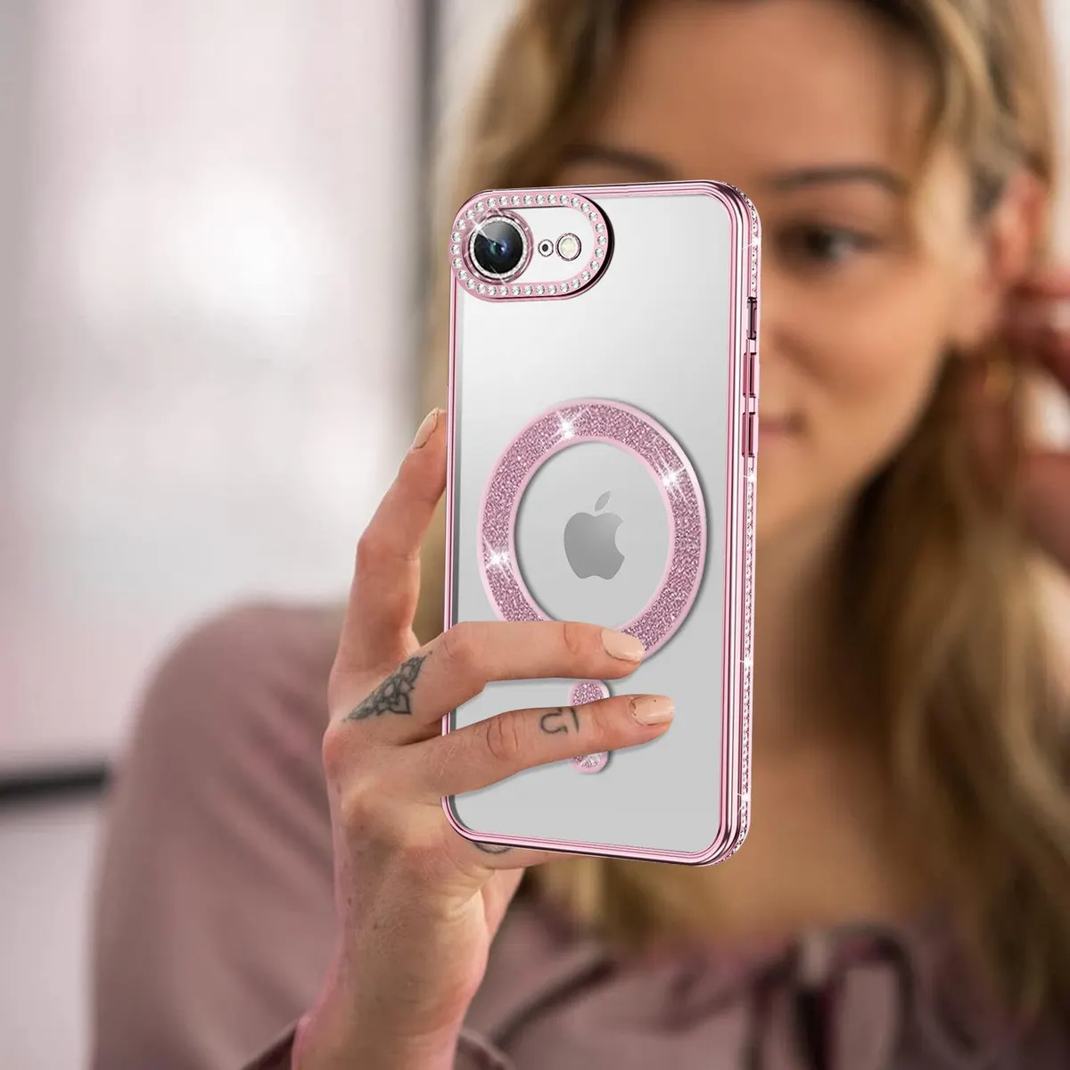 Micvir Back Cover for Apple iPhone 16e (Pink, Silicon, Pack of: 1) — image 4 of 5