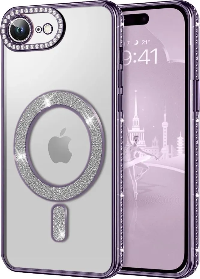 Micvir Back Cover for Apple iPhone 16e (Purple, Silicon, Pack of: 1)