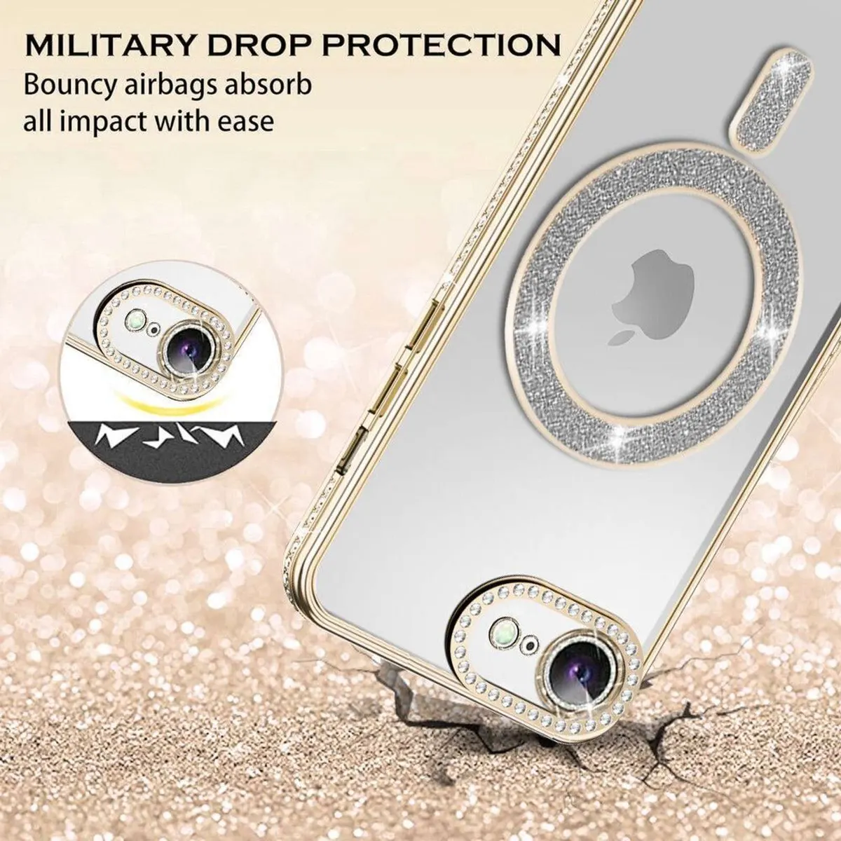 Xolia Back Cover for Apple iPhone 17e (Gold, Silicon, Pack of: 1) — image 2 of 5