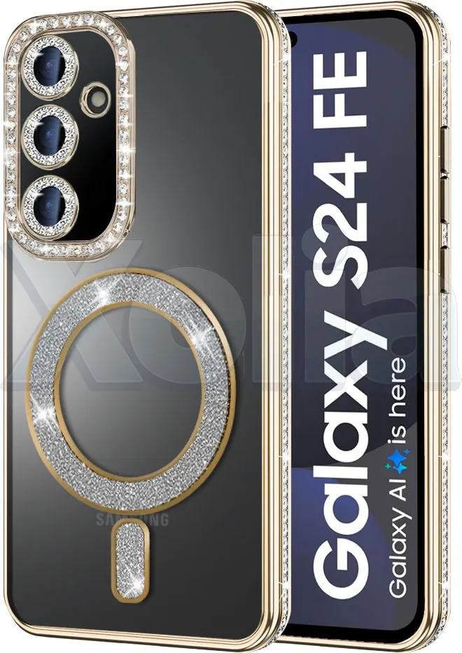 Xolia Back Cover for SAMSUNG Galaxy S24 FE 5G (Gold, Silicon, Pack of: 1)