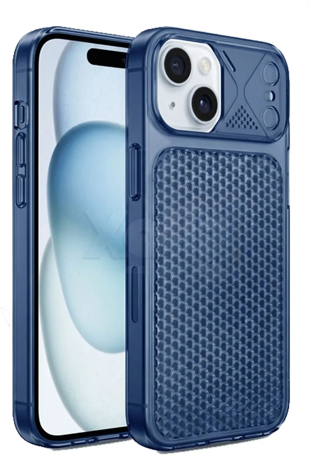 Xolia Back Cover for Apple iPhone 15 (Blue, Shock Proof, Silicon, Pack of: 1)