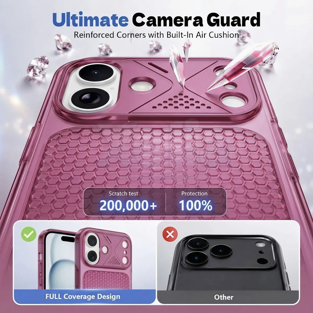Xolia Back Cover for Apple iPhone 16 (Maroon, Shock Proof, Silicon, Pack of: 1) — image 2 of 4