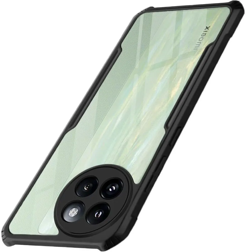 Micvir Back Cover for Xiaomi 14 Civi 5G (Transparent, Black, Shock Proof, Polycarbonate, Pack of: 1)