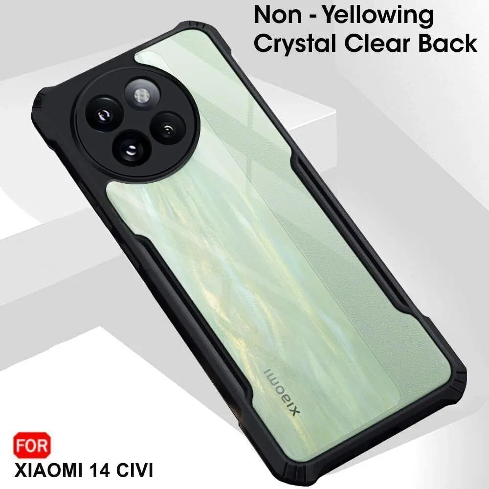 Micvir Back Cover for Xiaomi 14 Civi 5G (Transparent, Black, Shock Proof, Polycarbonate, Pack of: 1) — image 2 of 5