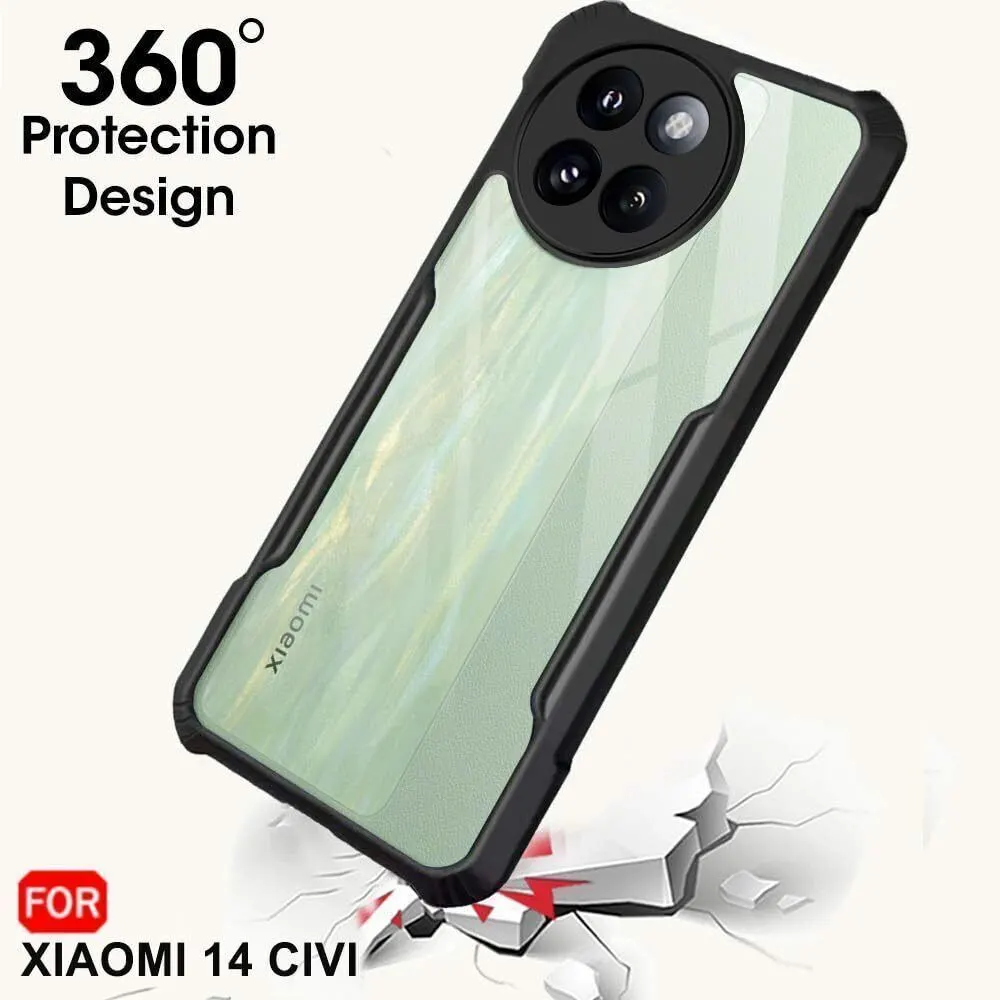 Micvir Back Cover for Xiaomi 14 Civi 5G (Transparent, Black, Shock Proof, Polycarbonate, Pack of: 1) — image 3 of 5