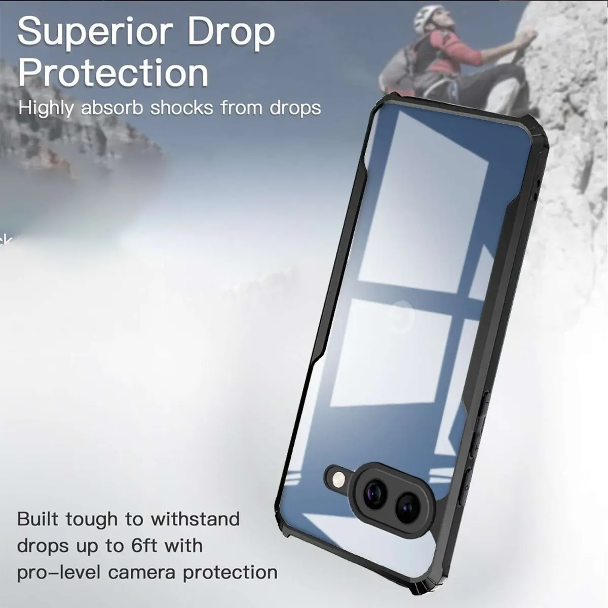 Xolia Back Cover for Google Pixel 10A (Transparent, Black, Shock Proof, Polycarbonate, Pack of: 1) — image 3 of 5