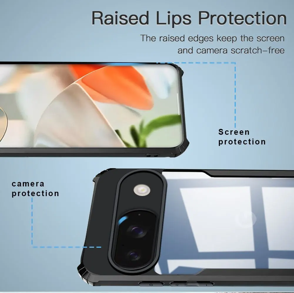 Micvir Back Cover for Google Pixel 10 (Transparent, Black, Shock Proof, Polycarbonate, Pack of: 1) — image 4 of 5