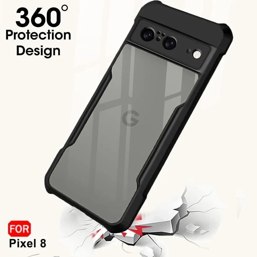 Micvir Back Cover for Google Pixel 8 (Transparent, Black, Shock Proof, Polycarbonate, Pack of: 1) — image 2 of 5