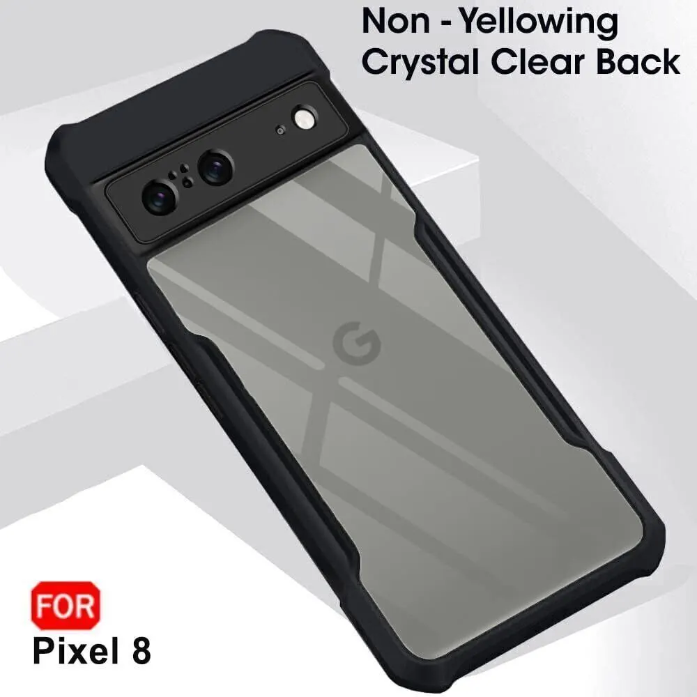 Micvir Back Cover for Google Pixel 8 (Transparent, Black, Shock Proof, Polycarbonate, Pack of: 1) — image 3 of 5