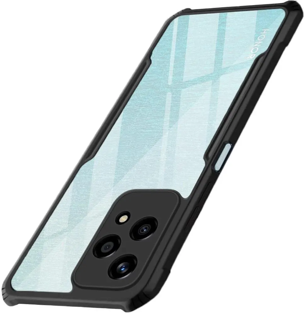 Micvir Back Cover for Honor 200 LIte 5G (Transparent, Black, Shock Proof, Polycarbonate, Pack of: 1)