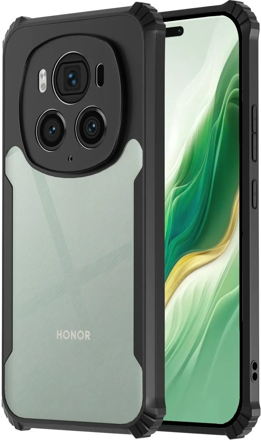 Micvir Back Cover for Honor Magic 6 Pro 5G (Transparent, Black, Shock Proof, Polycarbonate, Pack of: 1)