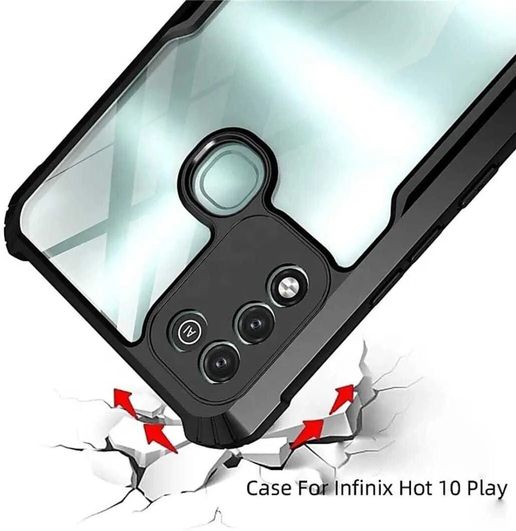 Micvir Back Cover for Infinix Hot 10 Play, Infinix Smart 5 (Transparent, Black, Shock Proof, Polycarbonate, Pack of: 1) — image 2 of 5