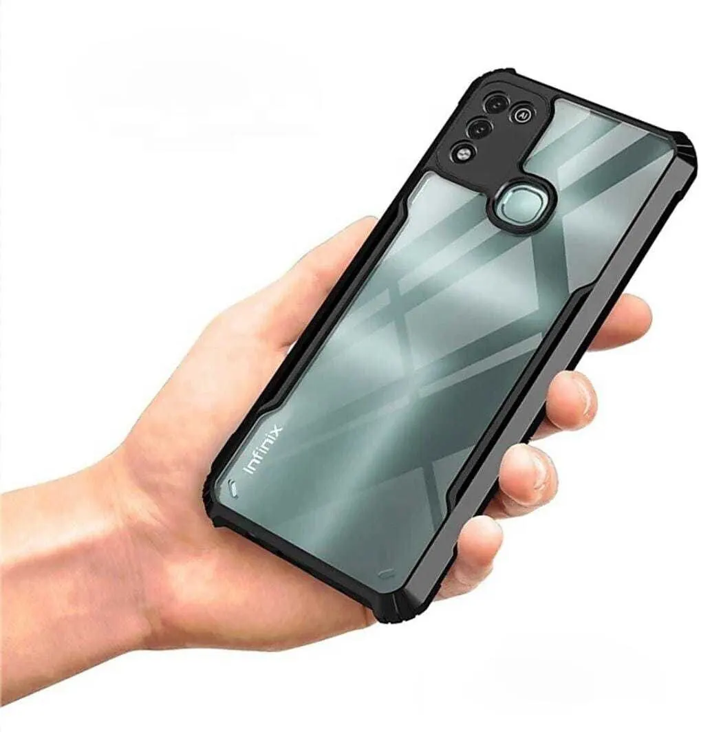 Micvir Back Cover for Infinix Hot 10 Play, Infinix Smart 5 (Transparent, Black, Shock Proof, Polycarbonate, Pack of: 1) — image 3 of 5