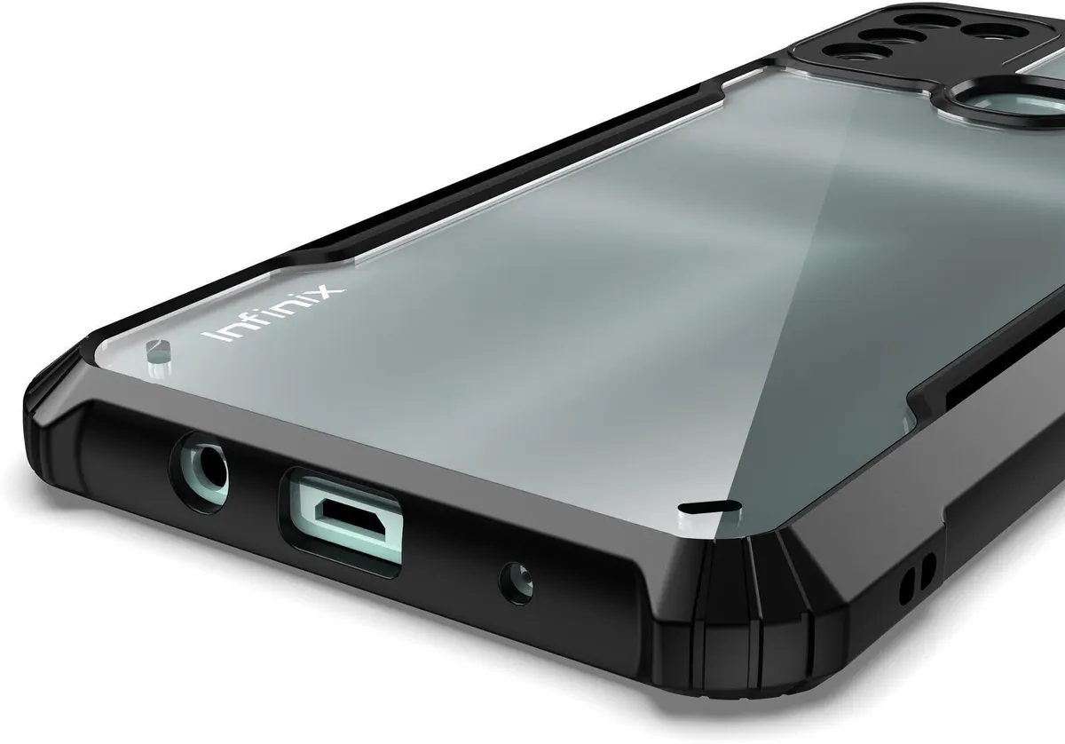 Micvir Back Cover for Infinix Hot 10 Play (Transparent, Black, Shock Proof, Polycarbonate, Pack of: 1) — image 4 of 5