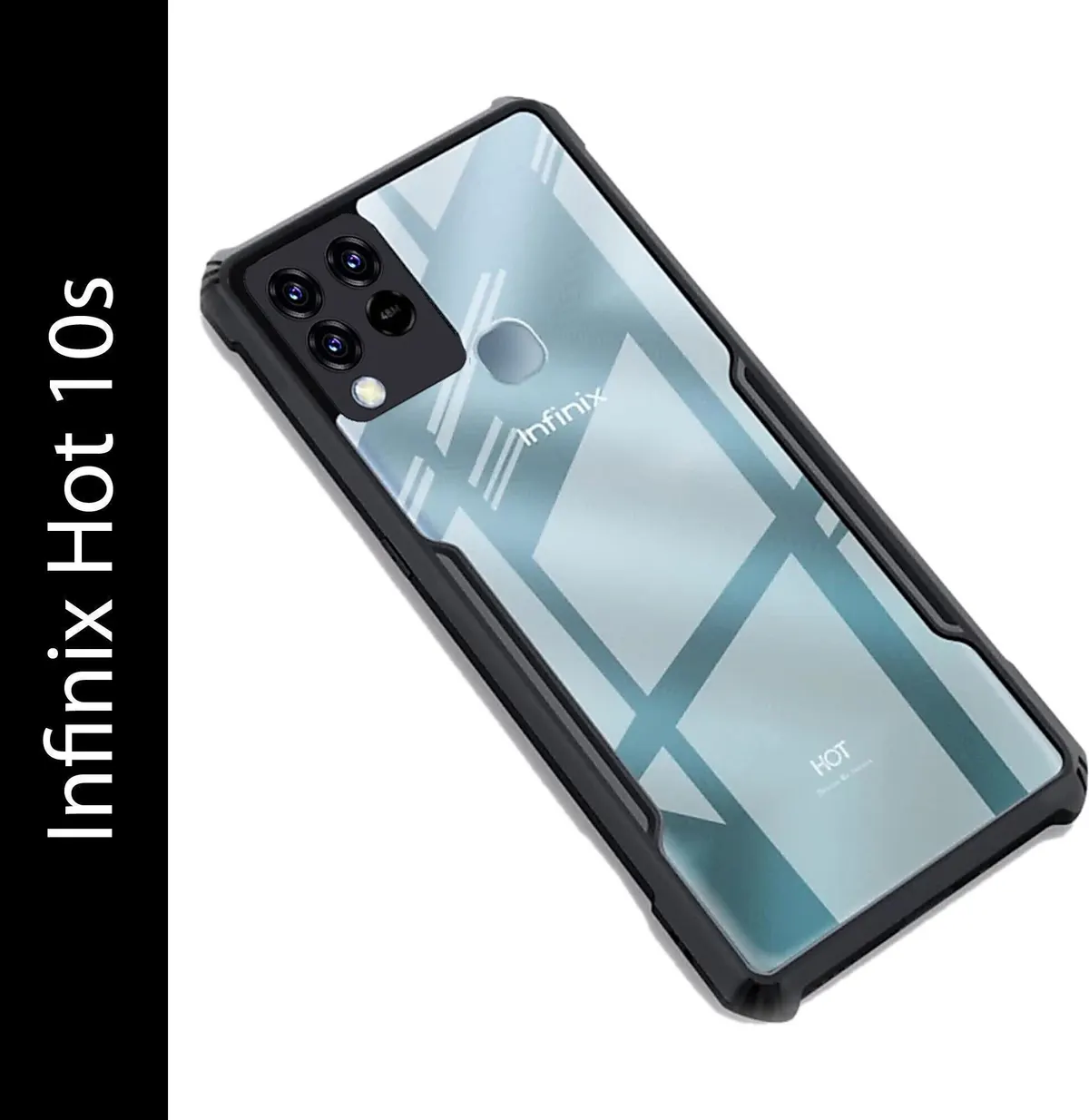 Micvir Back Cover for Infinix Hot 10s (Transparent, Black, Shock Proof, Polycarbonate, Pack of: 1) — image 2 of 5